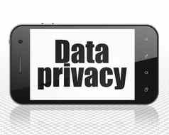 保护概念智能手机数据隐私显示