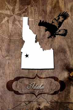 海报爱达荷州状态地图大纲