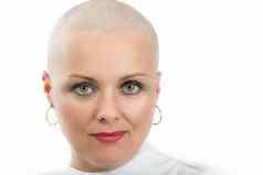 美丽的中间年龄女人癌症病人头发