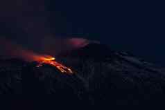 火山喷发火山埃特纳火山