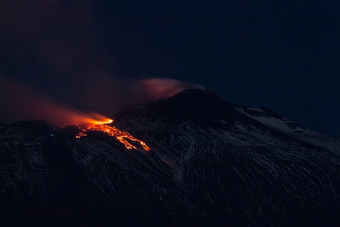 火山喷发火山埃特纳火山