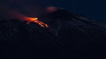 火山喷发火山埃特纳火山