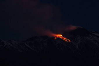 火山喷发火山埃特纳火山