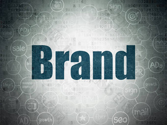 市场营销概念品牌数字数据纸背景