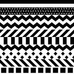 无缝的几何模式重复少数民族观赏设计锯齿形条纹形状行现代黑色的白色纹理