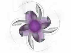 rendrering灰色紫色的摘要分形精致的花