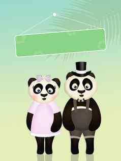 婚礼熊猫