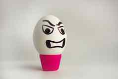 鸡蛋情感概念鸡蛋脸照片设计