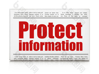 保护概念报纸标题保护信息