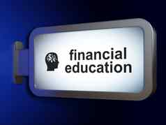 研究概念金融教育头金融象征广告牌背景