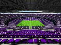 大美丽的现代足球足球体育场紫色的座位贵宾盒子