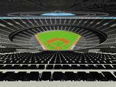大美丽的现代棒球体育场黑色的座位贵宾盒子