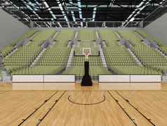 美丽的现代体育竞技场篮球橄榄绿色灰色座位贵宾盒子