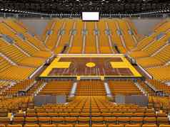 美丽的现代体育竞技场篮球黄色的座位贵宾盒子