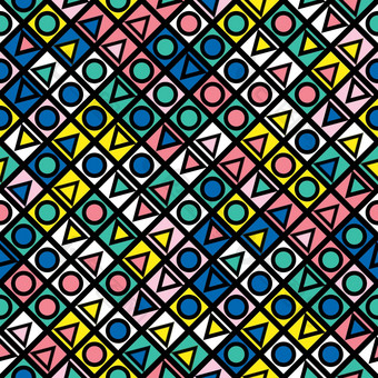 装饰几何形状瓷砖多色不规则的模式摘要色彩斑斓的背景艺术装饰观赏晶格