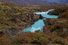 美丽的蓝色的贝克河公路南国巴塔哥尼亚智利