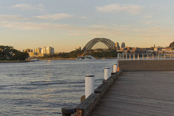 悉尼港口桥澳大利亚日落皮尔蒙特