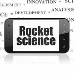 科学概念智能手机火箭科学显示