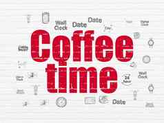 时间概念咖啡时间墙背景