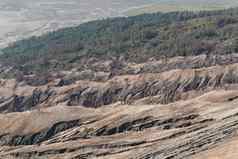 层火山灰沙子地面山溴火山山