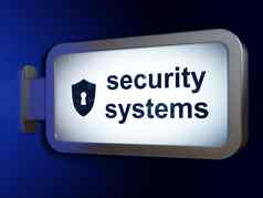 安全概念安全系统盾锁眼广告牌背景