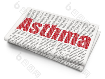 医学概念哮喘报纸背景