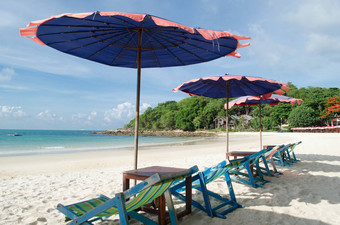 椅子伞海滩<strong>沙美岛岛</strong>thail
