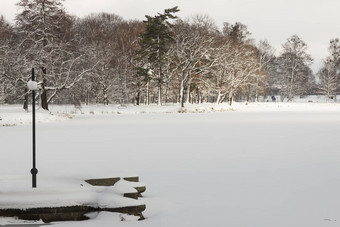 冬天景观斯维尔克拉涅茨公园波兰