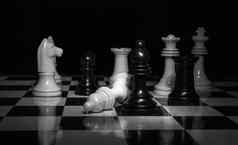 国际象棋董事会黑色的白色照片