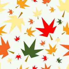 秋天秋天枫木叶子无缝的模式背景