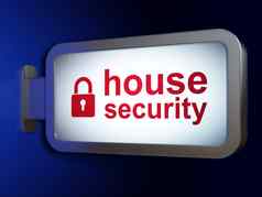 安全概念房子安全关闭挂锁广告牌背景