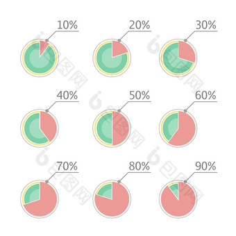 馅饼图表统计概念业务流过程图信息图表元素演讲百分比infographics