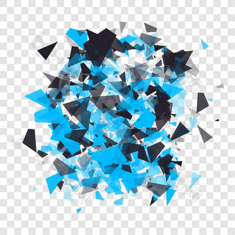 摘要三角形粒子透明的阴影广告面板信息图表背景项展示概念爆炸云黑色的蓝色的块透明的背景