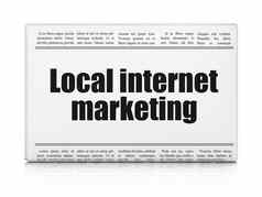 市场营销概念报纸标题当地的互联网市场营销