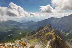 视图高塔特拉山山jahnaci盾峰斯洛伐克欧洲