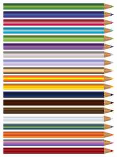 颜色铅笔蜡笔集孤立的白色背景