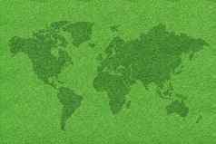 世界地图绿色草