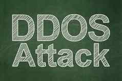 隐私概念DDoS攻击黑板背景