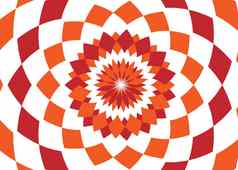 摘要背景设计纹理红色的橙色圆形的旋转的东西多变的元素有创意的织物模式形状小菱形