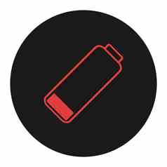 智能手机细胞电话低电池图标低能源象征平插图
