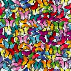 色彩斑斓的无缝的背景蝴蝶