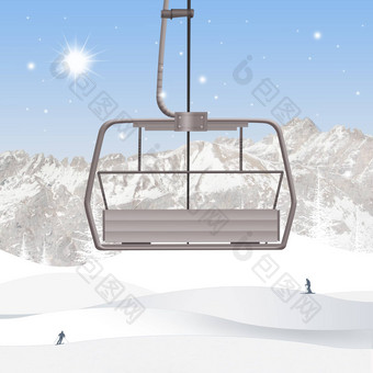 插图滑雪电梯