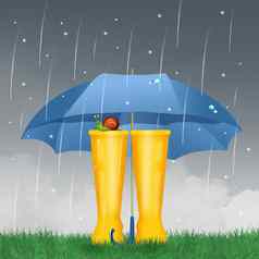 雨靴子伞