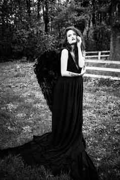 下降天使黑色的翅膀