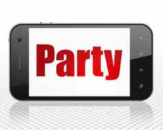 娱乐概念智能手机聚会，派对显示