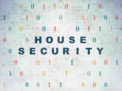 安全概念房子安全数字数据纸背景