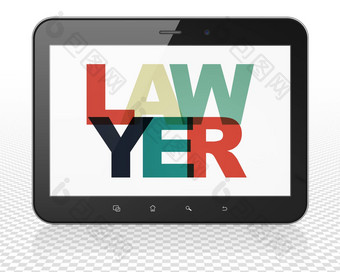 法律概念平板电脑电脑律师显示