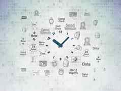时间概念时钟数字数据纸背景