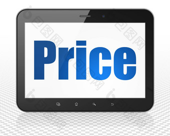 市场营销概念平板电脑电脑价格显示