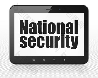 安全概念平板电脑电脑国家安全显示